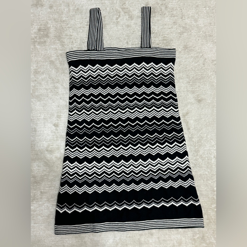 Missoni for Target Zigzag Chevron Sweater Tank Dress Fully Lined Black & White S